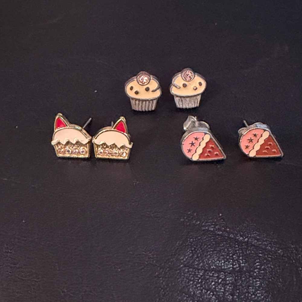 Cute Cupcake and Ice Cream Earrings Set